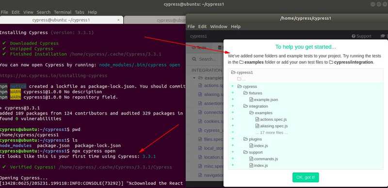 npx cypress open window